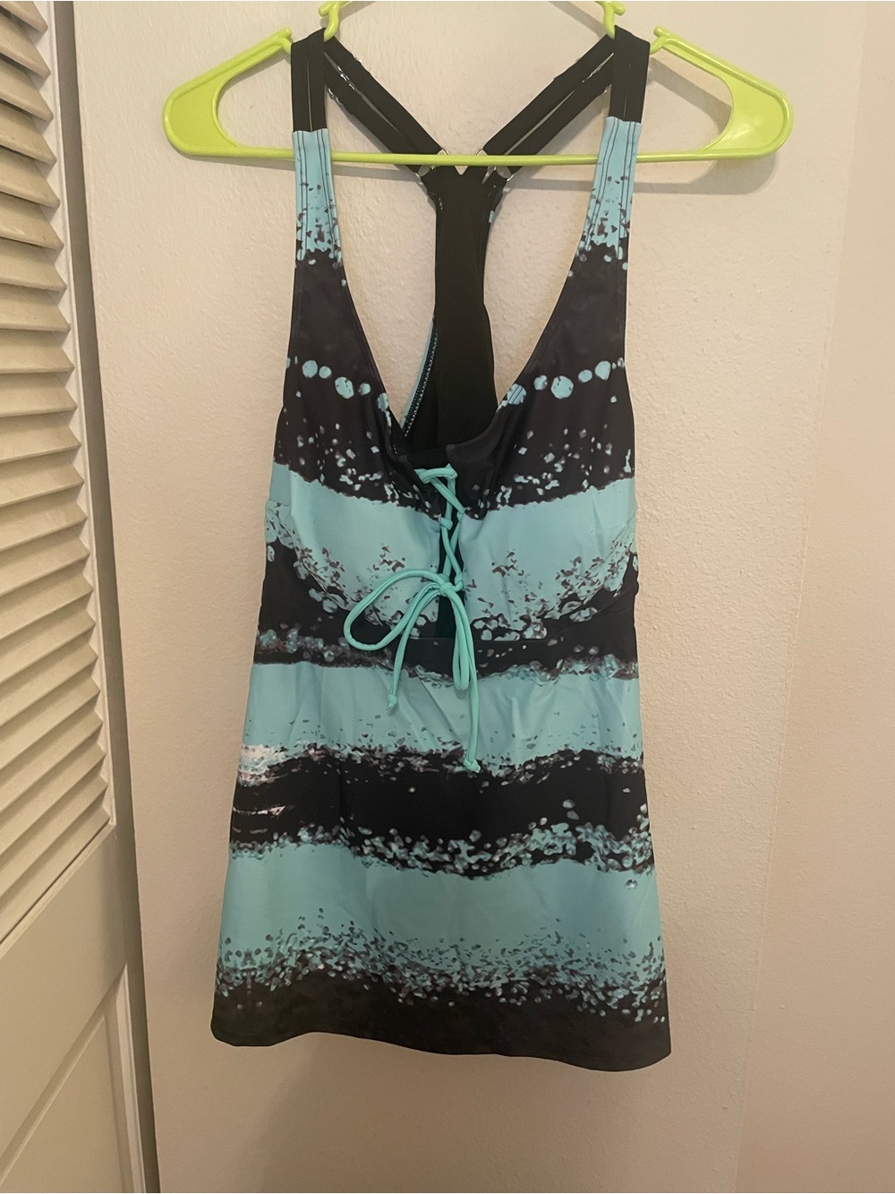Modlily  Aqua & Black Women’s Tankini Swim Dress